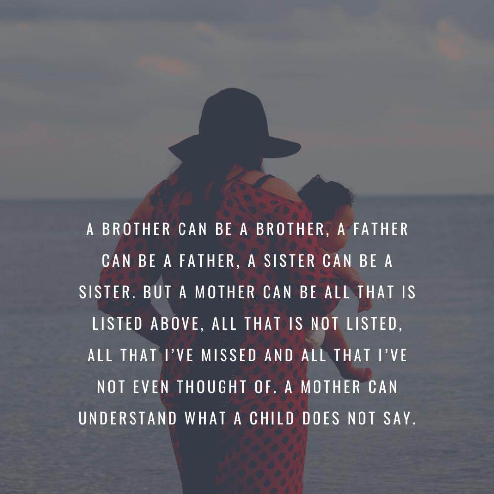 Mom Holding Infant by the Beach Mother's Day Quotes